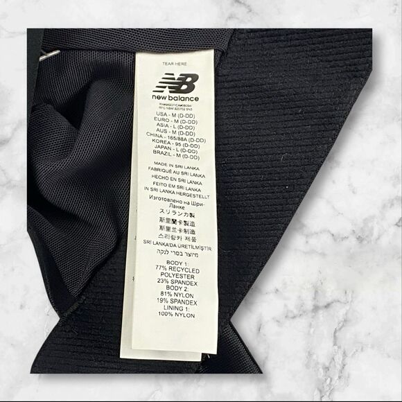 New Balance Power X Black Sports Bra Size M (D-DD) High Impact Bra NWT - Picture 11 of 16